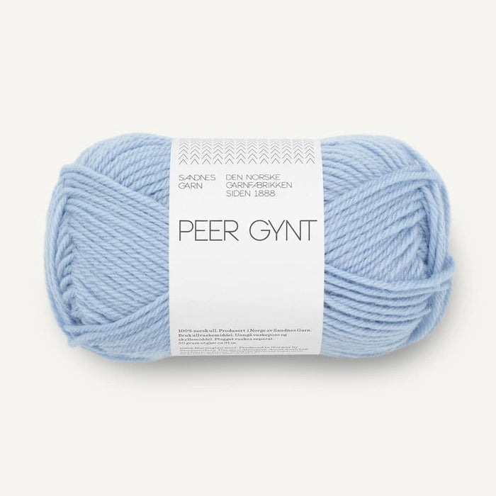 Peer Gynt garn fra Sandnes i lys blå