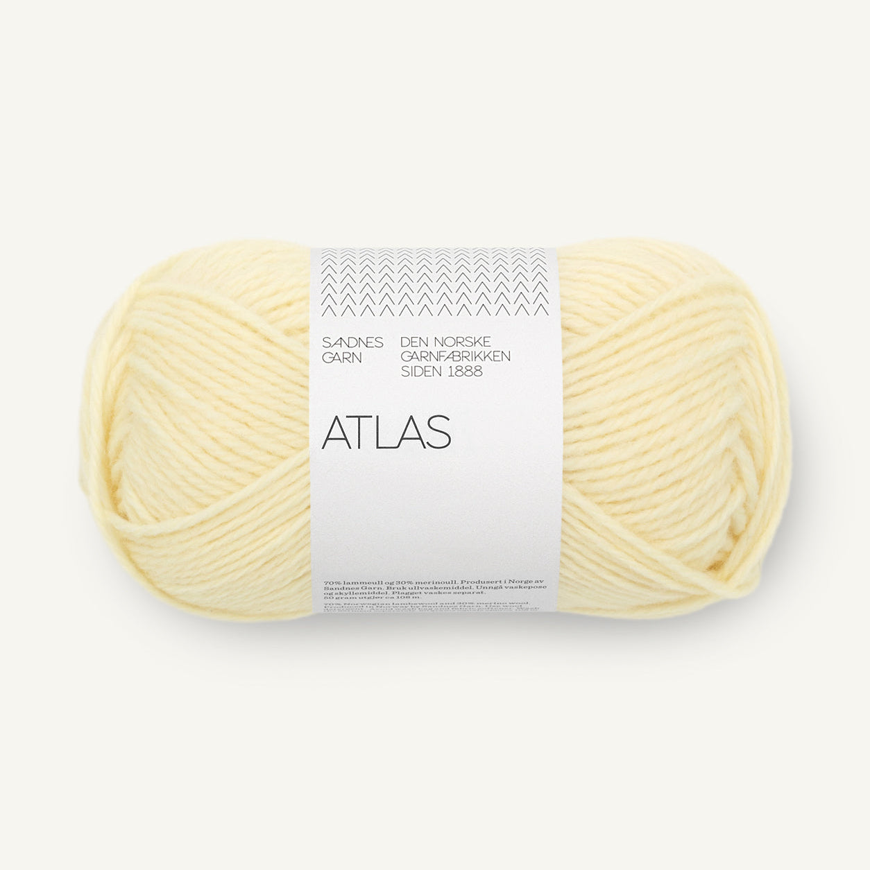 Atlas Sandnes butter yellow lys gul lammeuld merino. Nyt garn fra Sandnes.