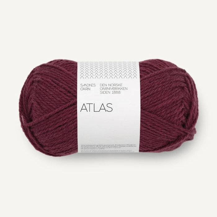 Atlas fra Sandnes garn i burgundy mørkrød bordeaux
