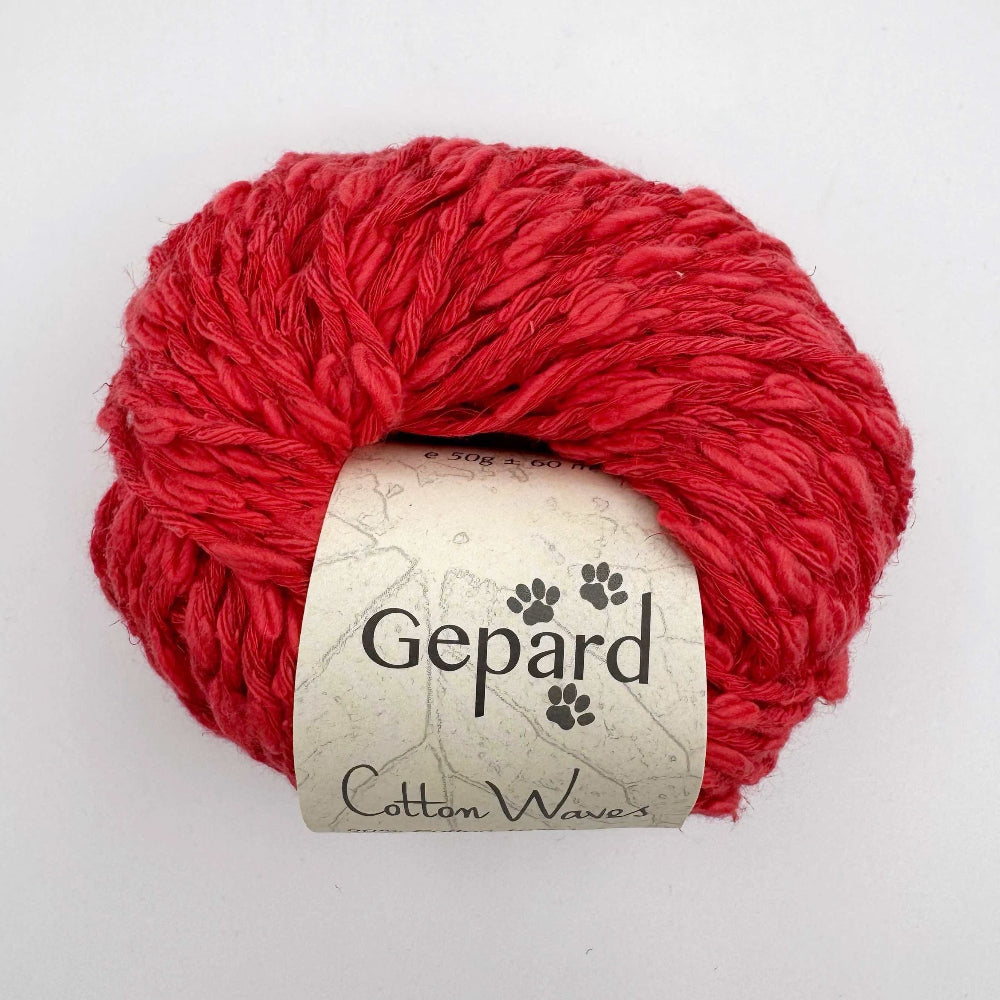Rød Cotton Wave garn fra Gepard Garn