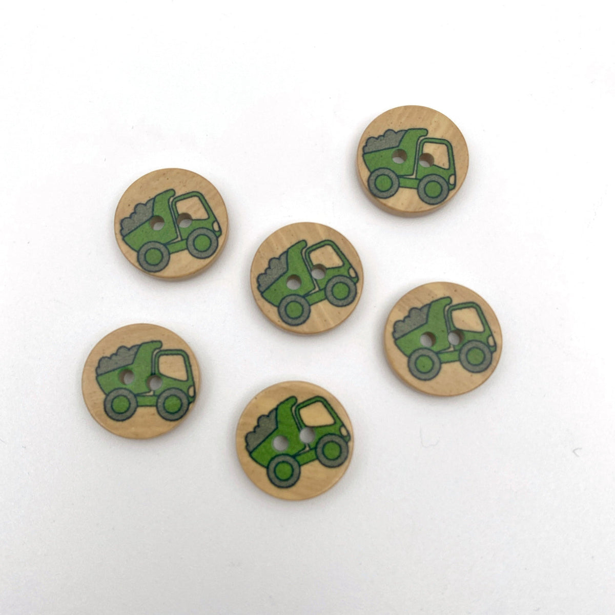 (K307) Grøn Traktor Knap - 15 mm