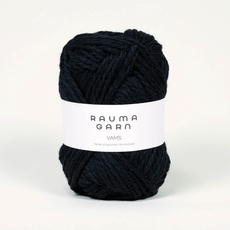 Rauma Garn Vams Svart Sort
