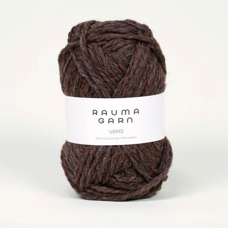 Rauma Garn Vams Mørk Brun Melert