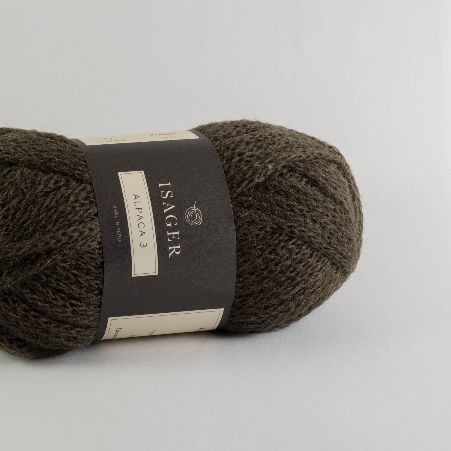 Isager alpaca 3, mørkegrøn, tubegarn, 50% uld og 50% alpaca.
