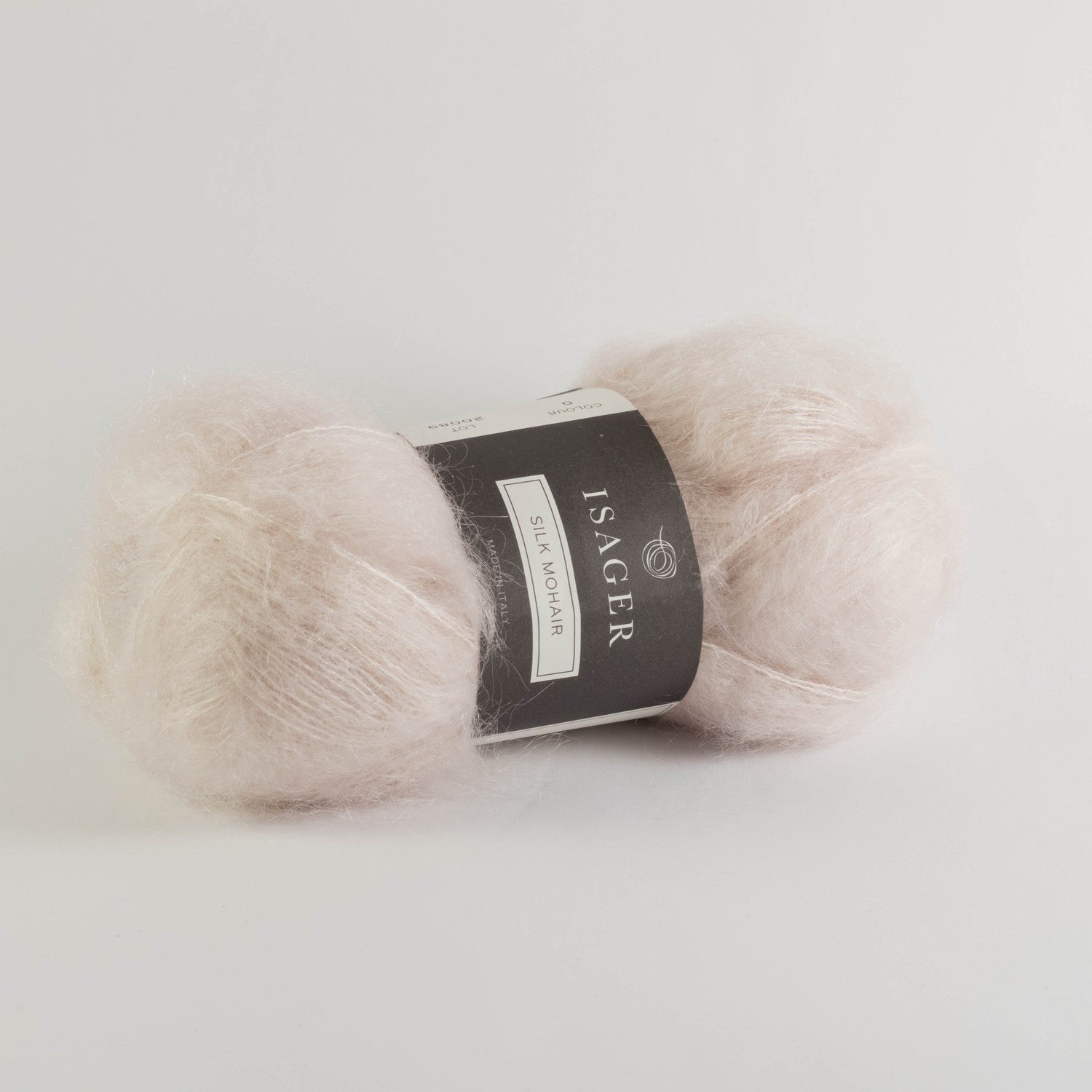 Isager silk silke mohair i hvid, farve 0