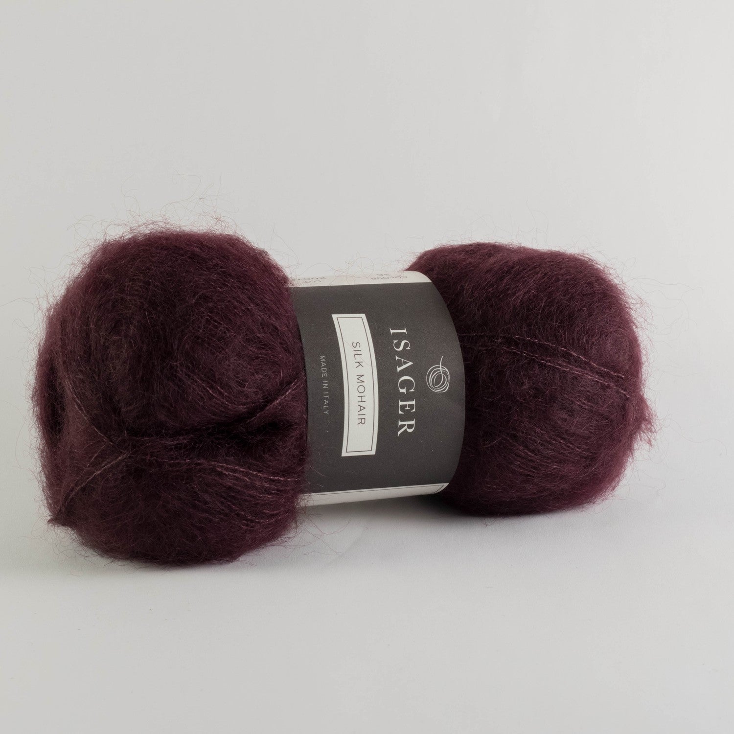 Silk Mohair fra Isager garn i farve 36, bordeaux