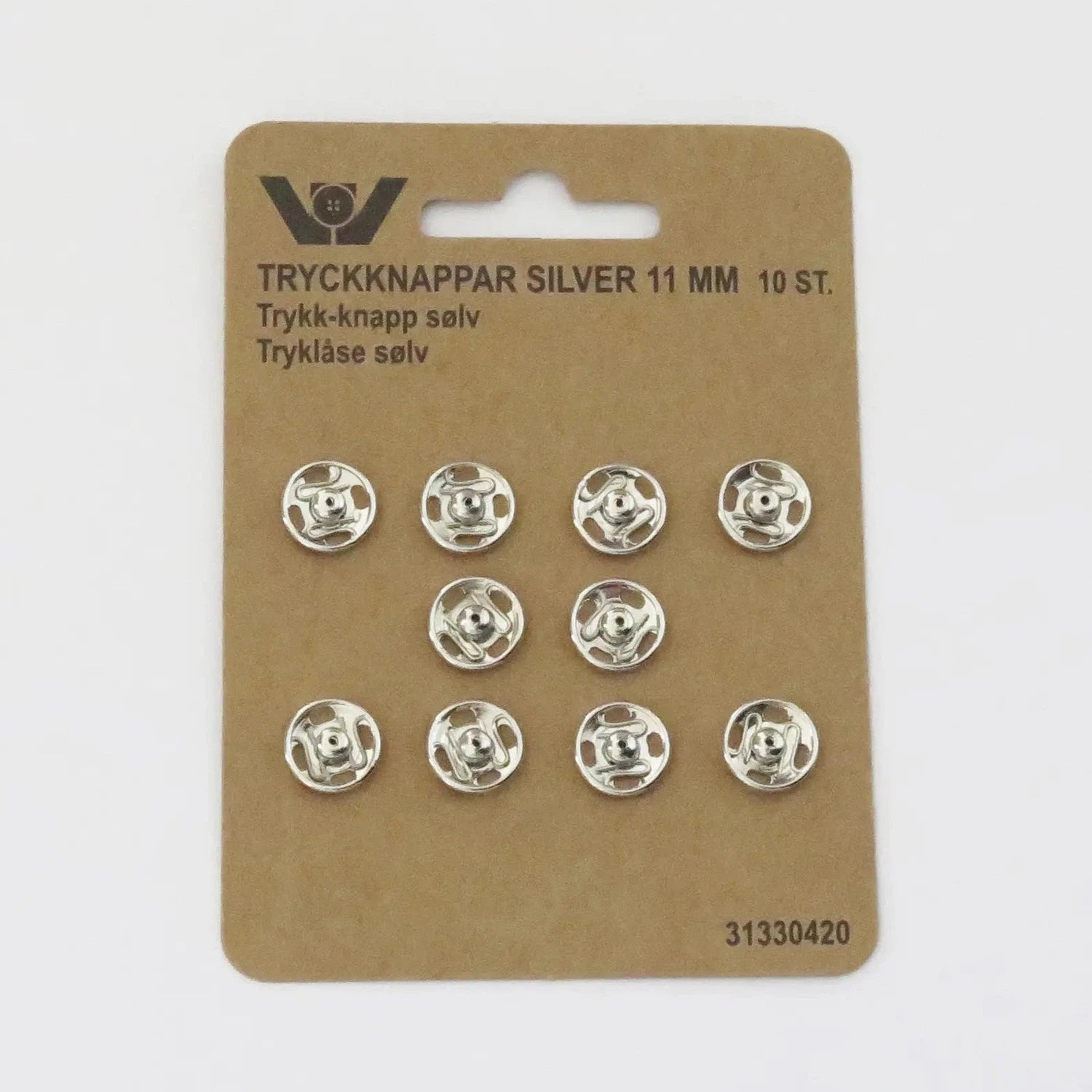 Trykknapper - 11 mm - 10 stk