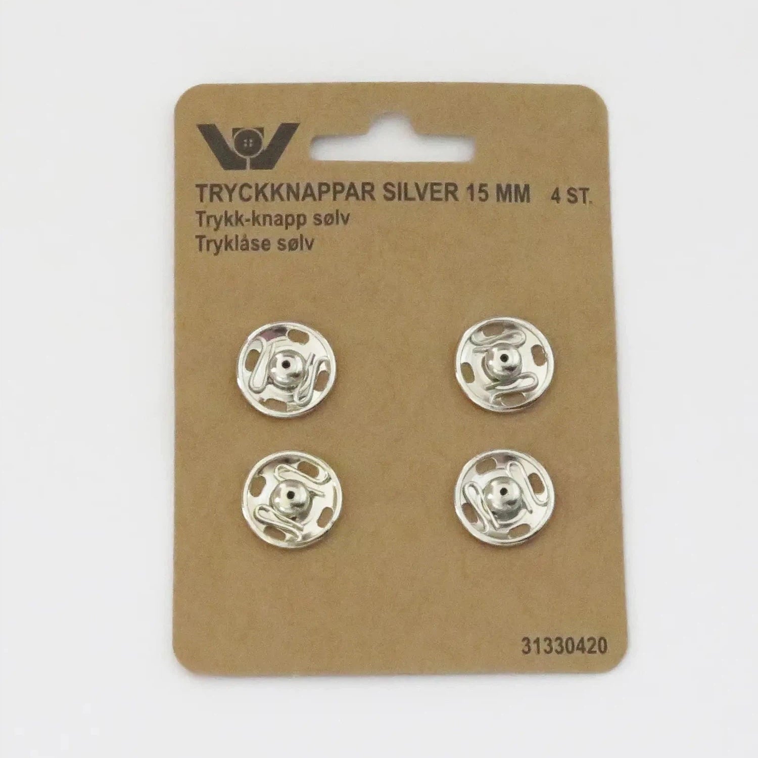 Trykknapper - 15 mm - 4 stk