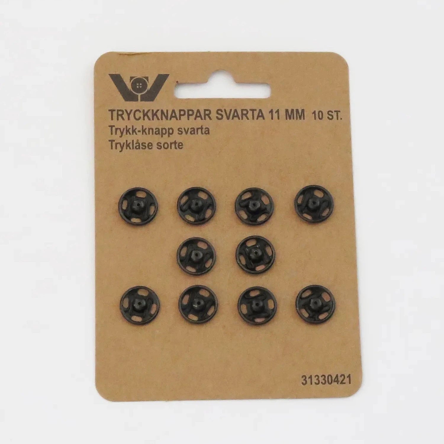Trykknapper - 11 mm - 10 stk