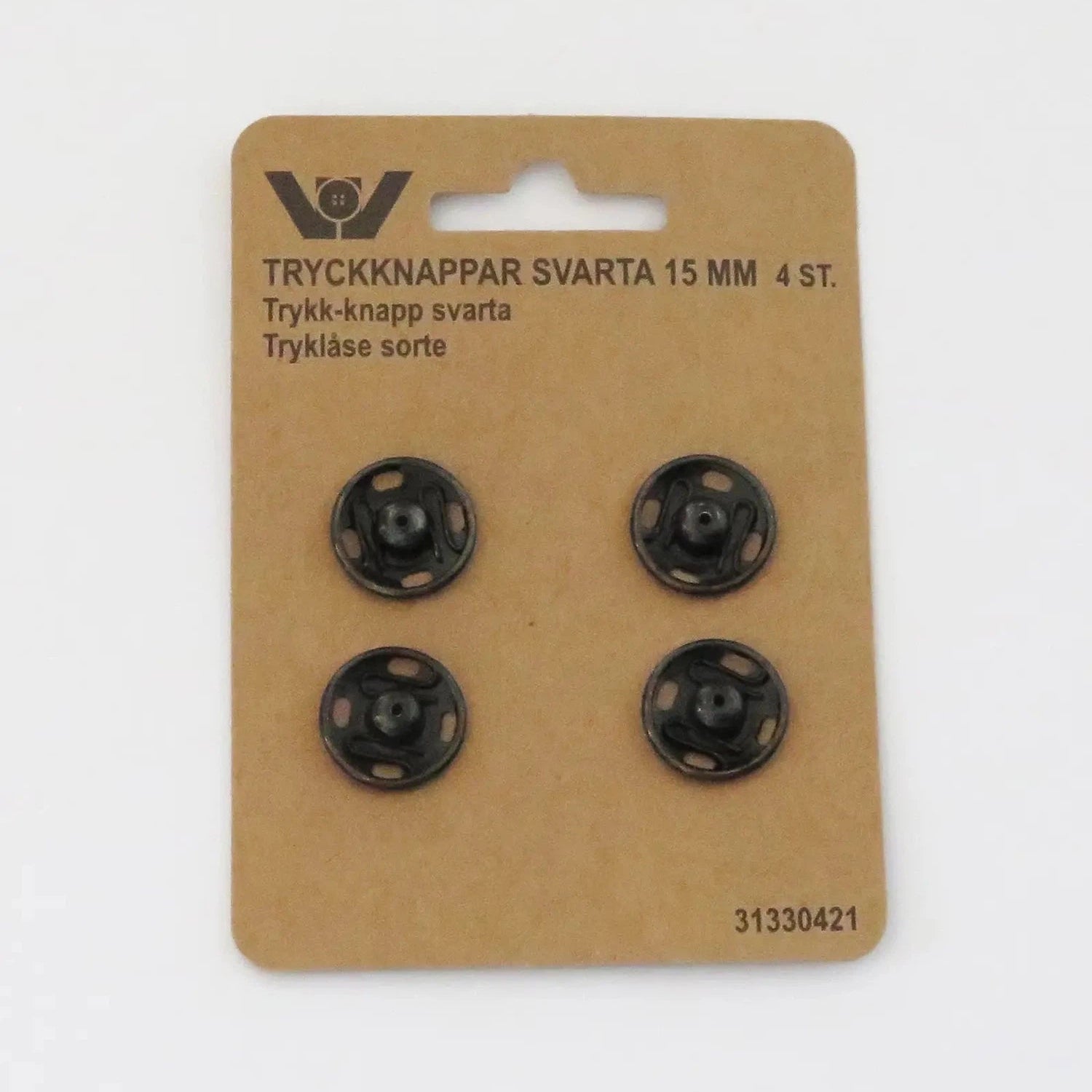 Trykknapper - 15 mm - 4 stk