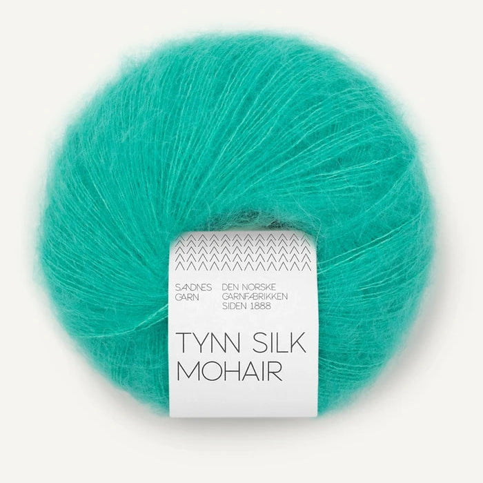 Tynn Silk Mohair fra Sandnes i turkisgrøn