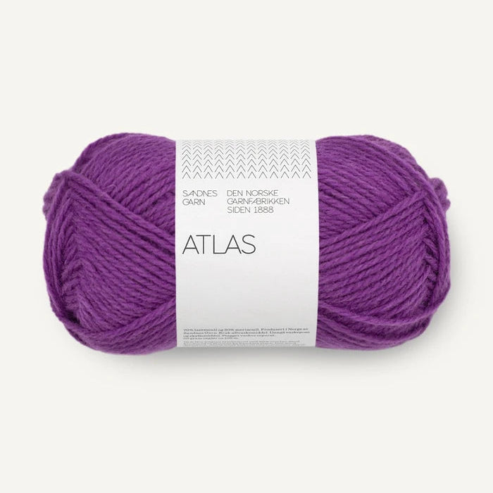 Atlas garn fra Sandnes i lilla