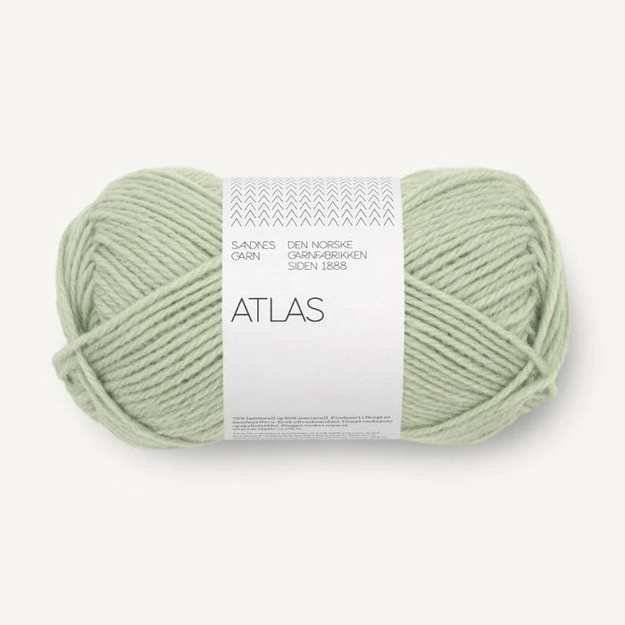 Atlas garn fra Sandnes i støvet lys grøn