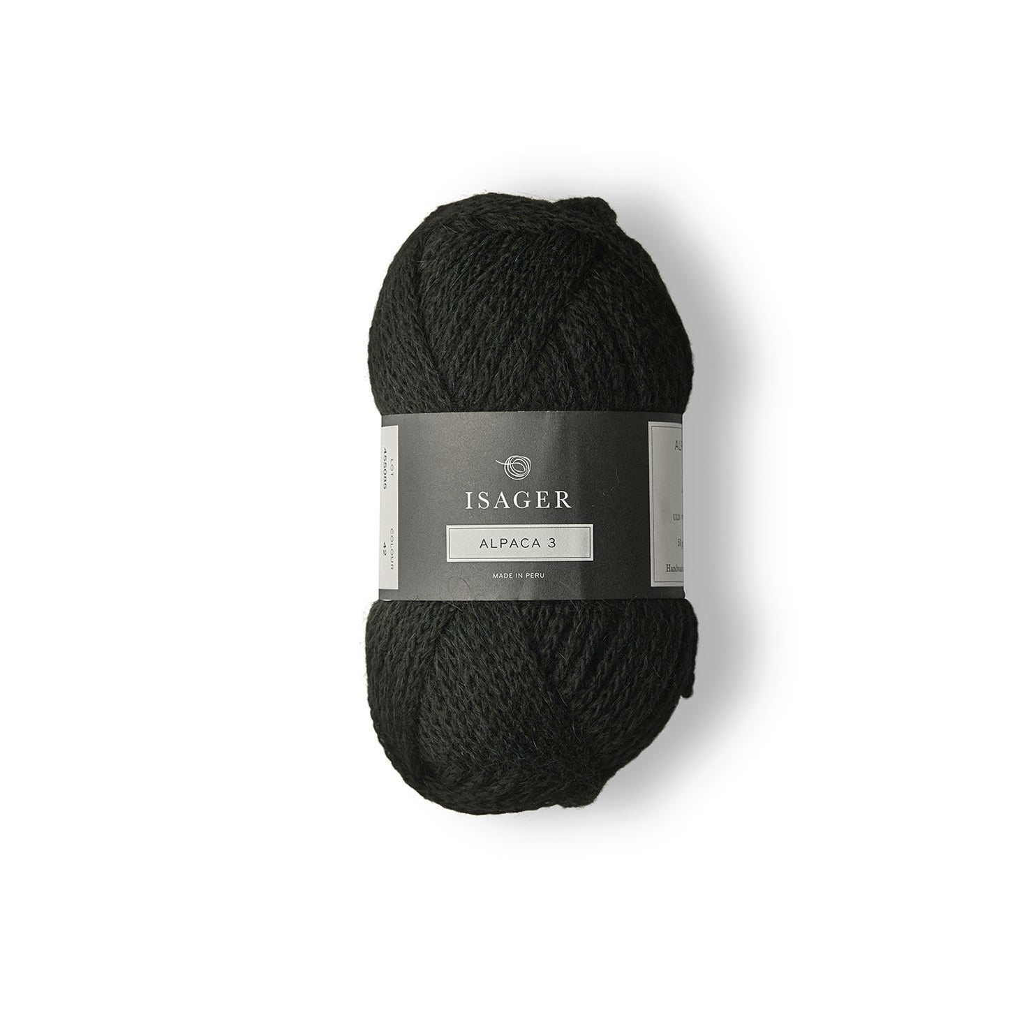Isager alpaca 3 farve '30' sort, 50% uld og 50% alpaca.