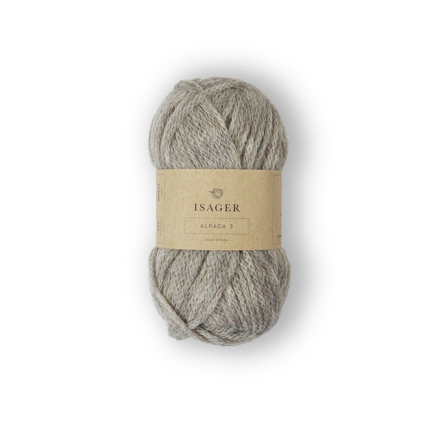 Alpaca 3 fra Isager i  farven e2s, gråbeige. Tubegarn lavet af 50% uld og 50% alpaca.