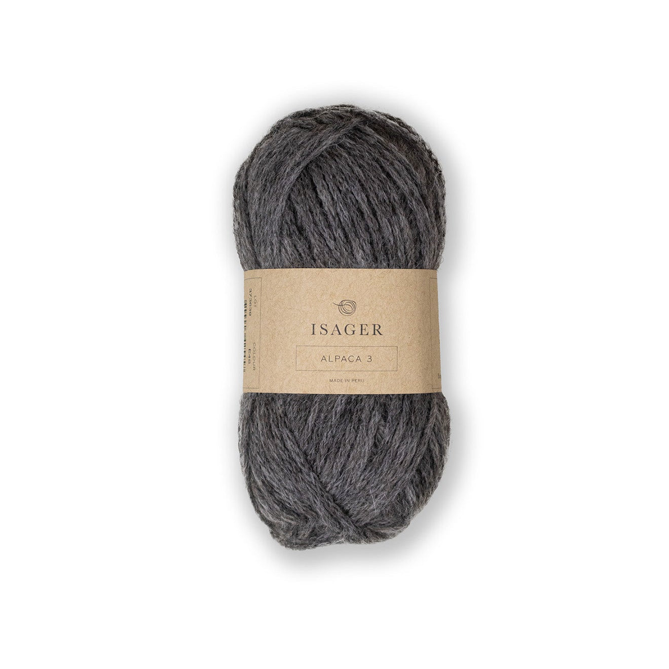Alpaca 3 fra Isager i  farven e4s, gråbrun, Tubegarn lavet af 50% uld og 50% alpaca.