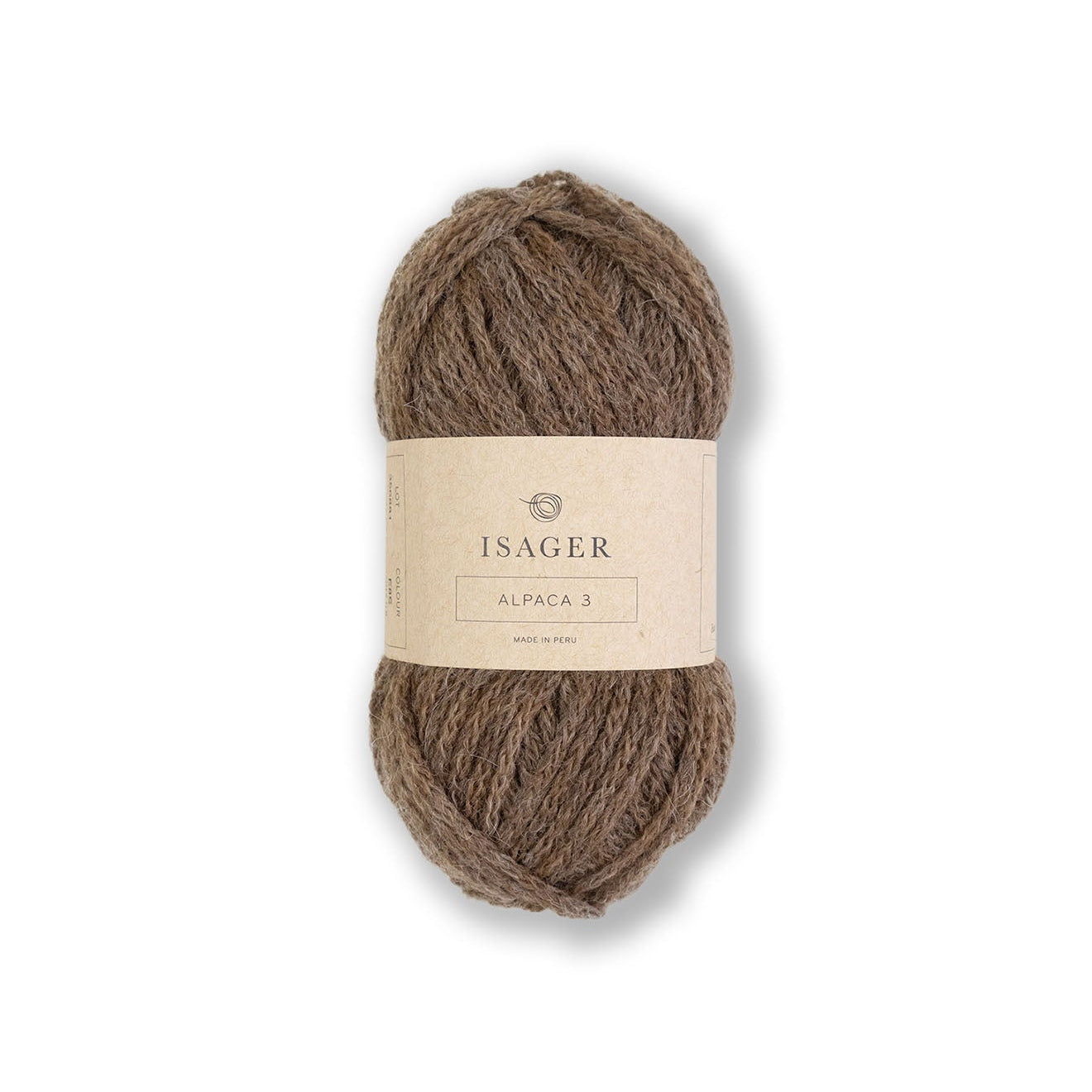 Alpaca 3 fra Isager i  farven e8s, brun. Tubegarn lavet af 50% uld og 50% alpaca.