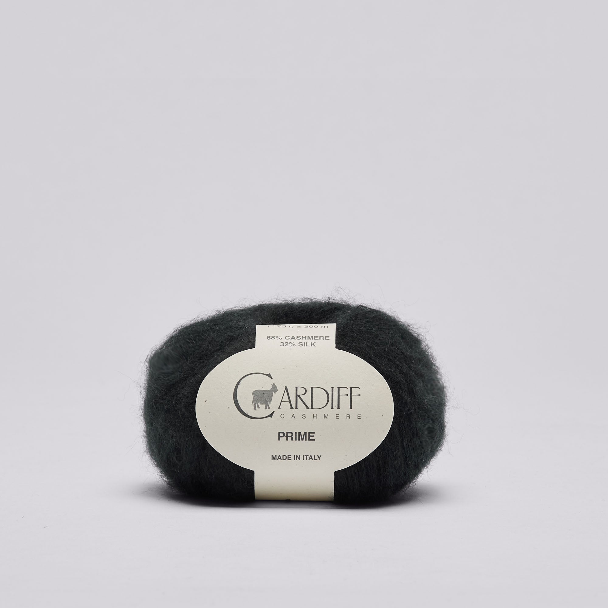 Sort cashmere og silke garn fra Cardiff Cashmere