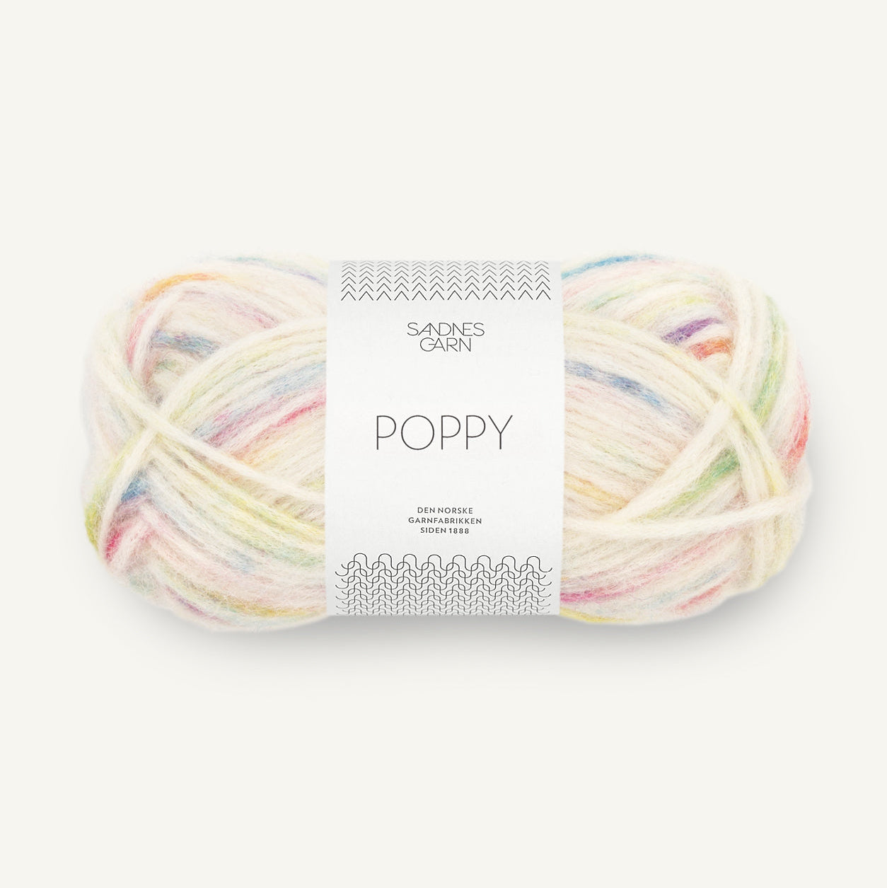Sandnes garn Poppy i farven Tutti Frutti. Hvidt garn med konfetti farver