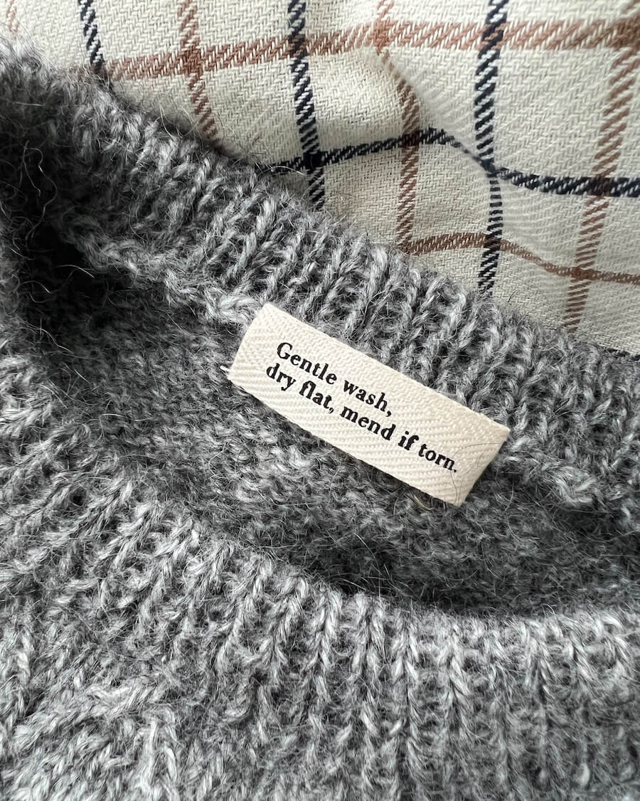 PetiteKnit Label med tekst