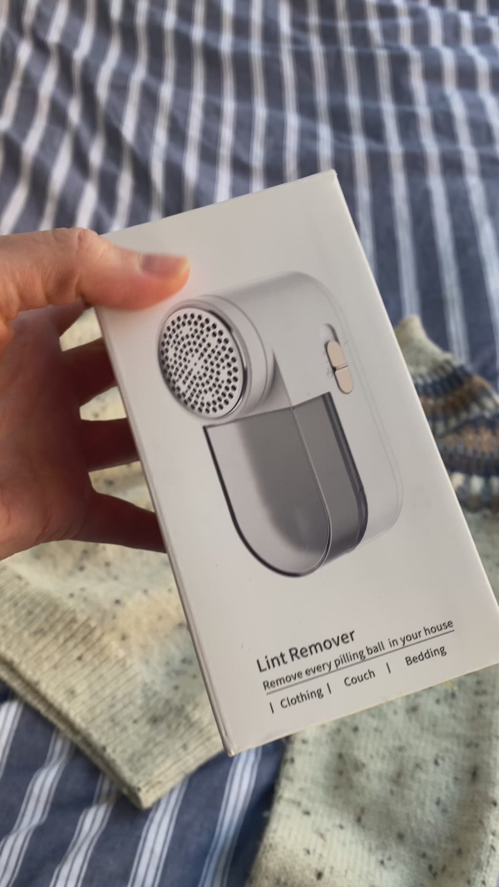 Video med genopladelig lint remover