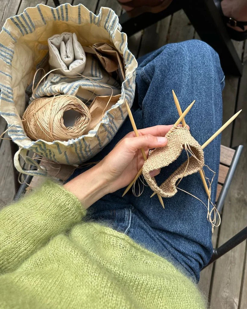 Knitter´s Project Bag - Striped Seersucker