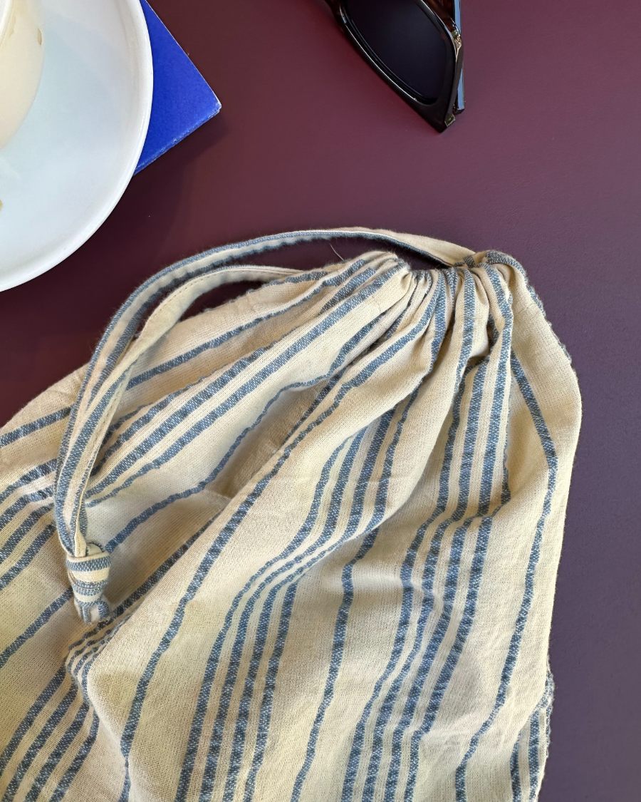 Knitter´s String Bag - Striped Seersucker