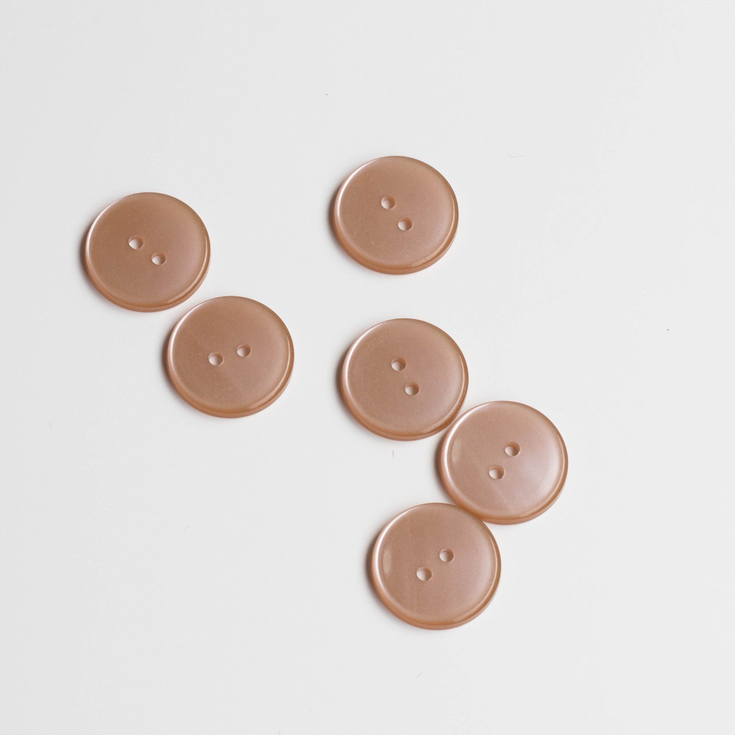 (K61) rosa/beige plastknap - 20 mm